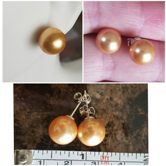 Genuine 10MM South Sea Akoya Pearl stud Earrings - Picture 8 of 8